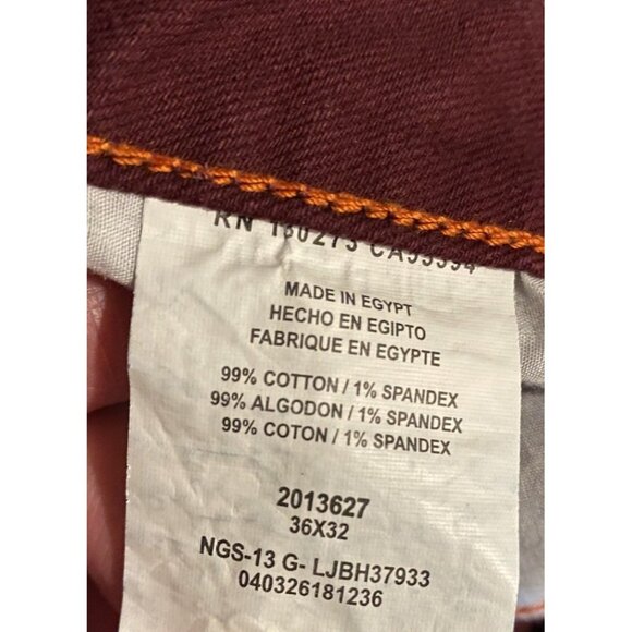Lee Modern Series Mens Pants Size 36X32 Stretch Midrise Burgundy Color - Picture 5 of 10